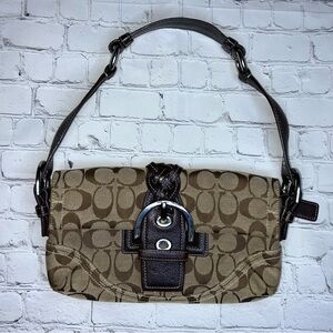 Coach Vintage Tan Signature C SoHo Braided Leather Canvas Bag